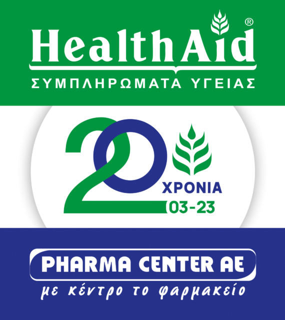 logo HEALTH AID -20 χρονια PHARMA CENTER